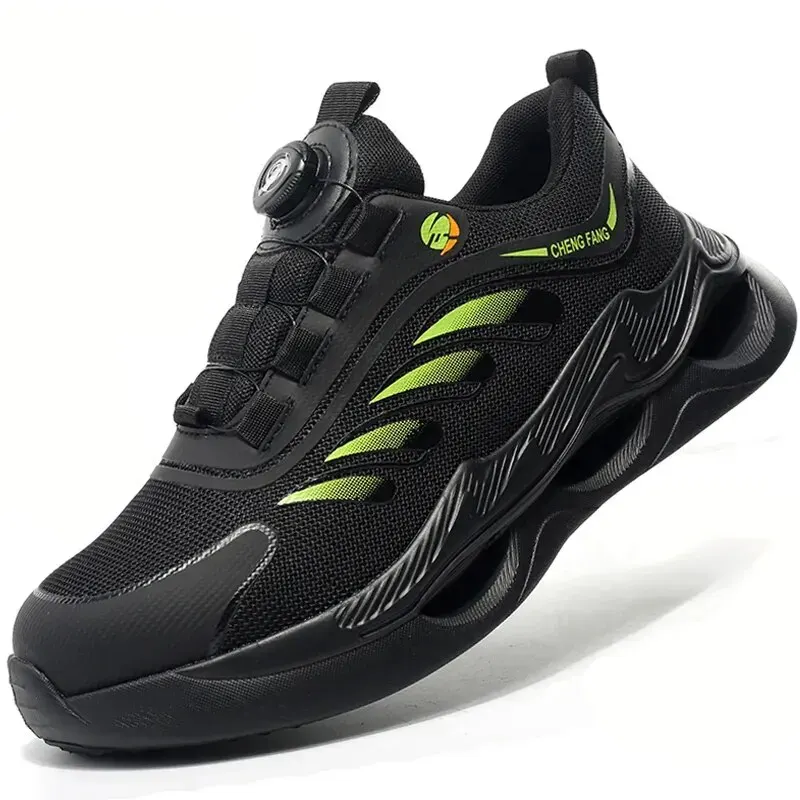 NEW Rotary Buckle Security Boots for Men Work Sneakers Women Boots Breathable Steel Toe Shoes Safety Puncture-Proof Men Boots - Image 2