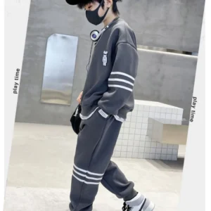 Autumn Children Boy Clothes Set Stripe Sweatshirts and Pants 2PCS Suit Teenage Girls Pullover Top Bottom Outfits Tracksuits
