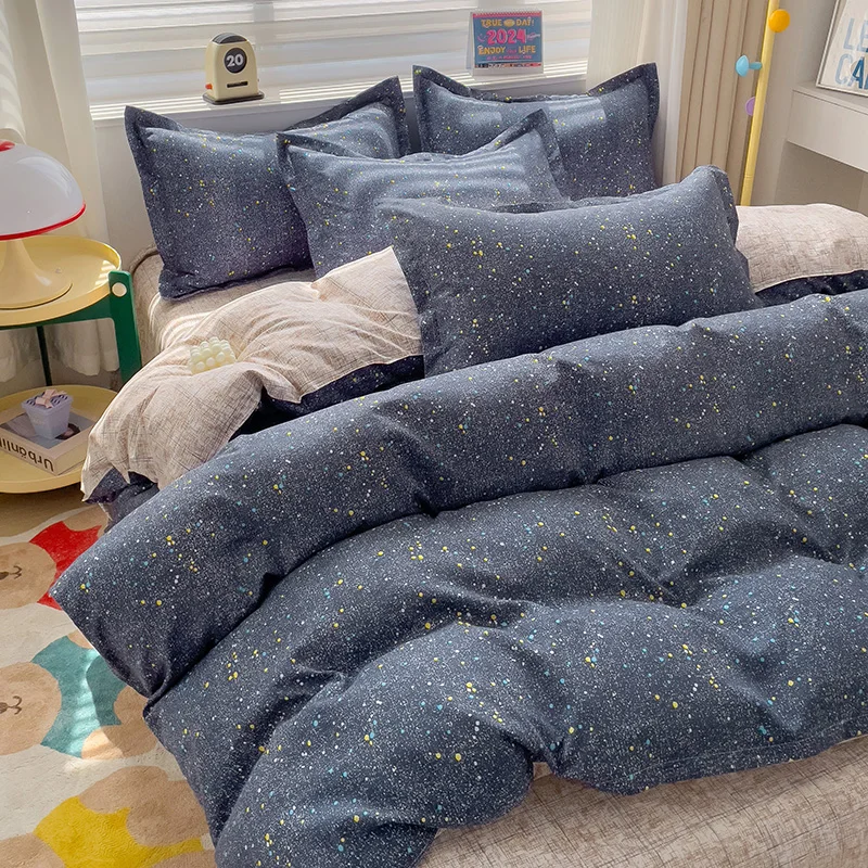 4 Pieces,100% Cotton Bedding Set,Four Piece Bed Sheet Comforter Comforter Set,Modern Fashion Couple Bed Comforter Set - Image 4