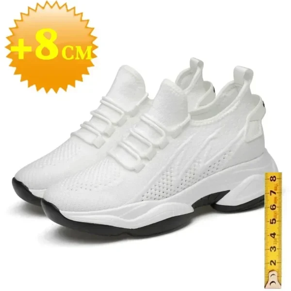Increasing men sneakers casual heightening shoes 8cm height increase shoes for summer breathable 6cm elevator - Image 6