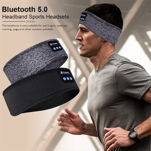 Wireless Bluetooth Headband Sleeping Headphones Sports Earphone Music Hat with Thin HD Stereo Speakers Eye Mask for Side Sleeper - Image 3