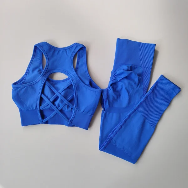 Women's tracksuit Fitness Yoga Sets Sportswear Workout Sports Bra+High Waist Leggings Gym Clothing Seamless Sports Suits - Image 5