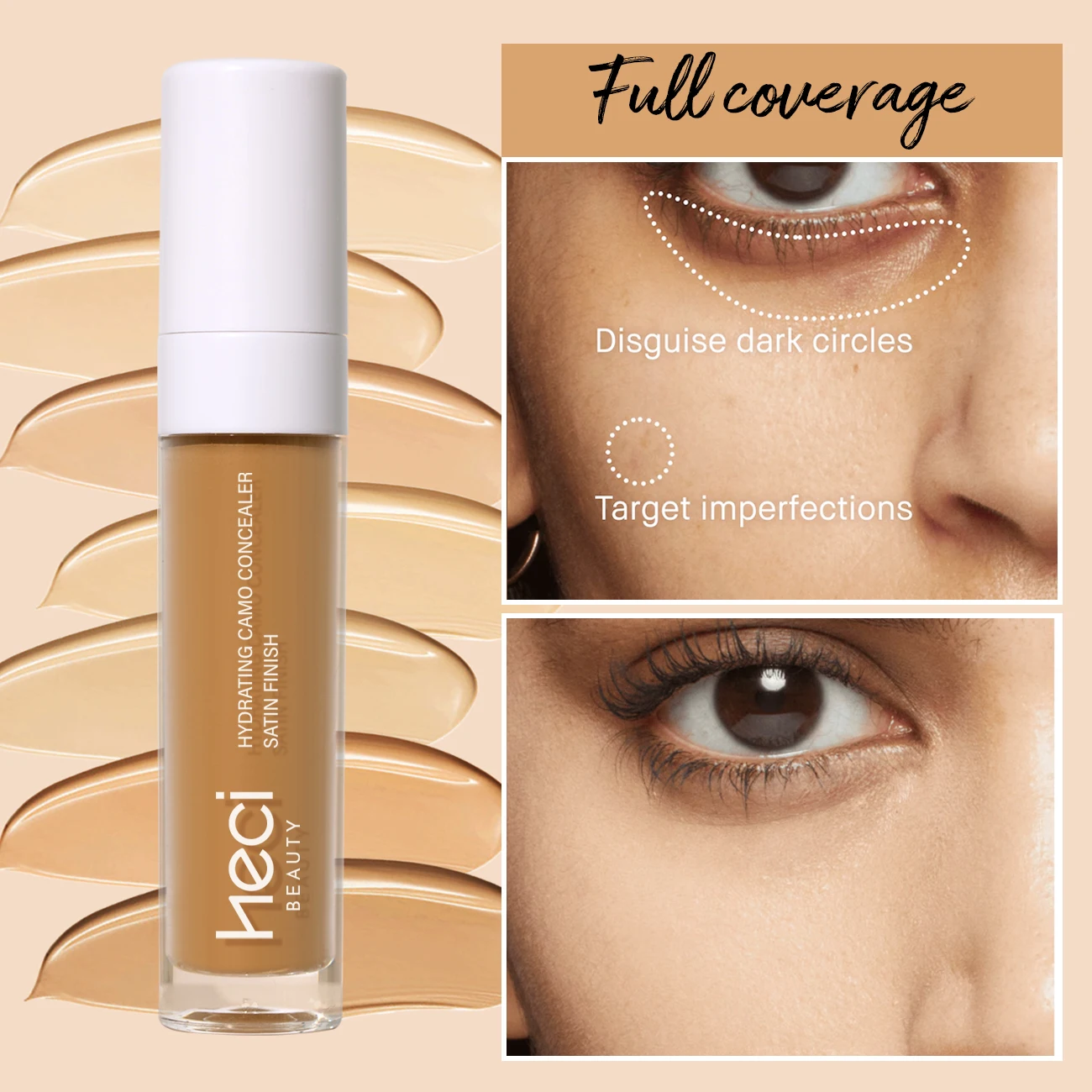 Waterproof Liquid Concealer Full Coverage, Matte Finish Long-Wearing Brightening Concealer, Multi-Use Facial Concealer Makeup - Image 6