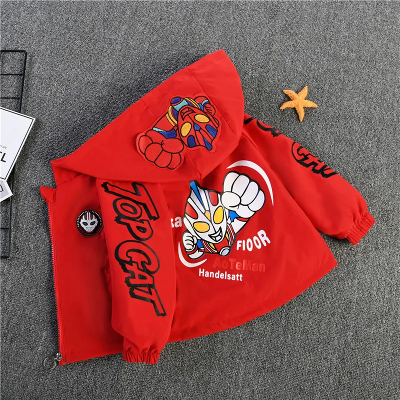New Spring Autumn Red Blue SpiderMan Thin style Children costume boys Coats Jacket girls Hooded Coat Kids Outwear boy Clothing - Image 5