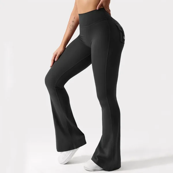2024 Newest Women Wide Leg High Stretch Yoga Leggings Naked Feeling Compression Fitness Workwear with pockets Yoga Pant ﻿ - Image 2