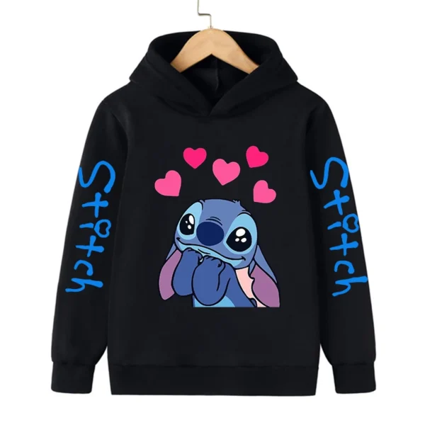 Funny Clothes Christmas Disney Stitch Hoodie Children Cartoon Kid Girl Boy Lilo and Stitch Sweatshirt Hoody Baby Casual Top