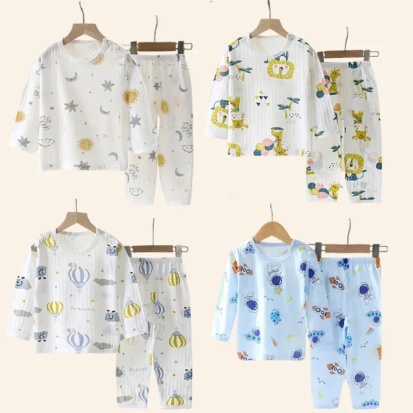 Children Sets Cotton Kids Clothes Long/Short Sleeve Home Sleepwear Children's Clothing Boy Girl Autumn winter Tops Pants Suits - Image 4