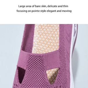 Women's Solid Color Breathable Sneakers, Soft Sole Lightweight Slip On Walking Shoes, Low-top Knitted Casual Shoes