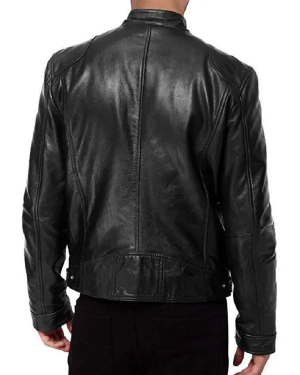 Men's Leather Jacket Bomber Motorcycle Biker Pu Leather Casual Loose Fit Faux Jacket For Men - Image 3