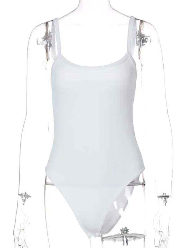 Strap Solid Bodycon Sexy Body Casual Basic White Summer Bodysuit Women Tops Sleeveless Sheer Bodysuits Jumpsuit Slim - Image 6