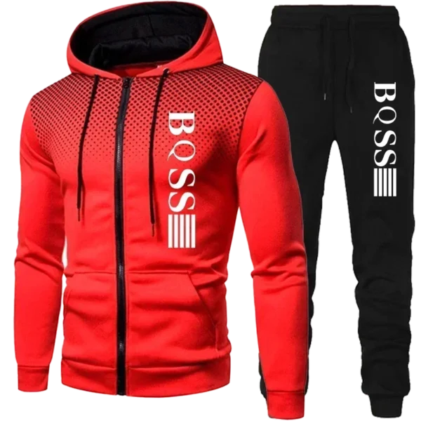 2024 New Men's Clothing Sweatshirt Suit Fall Winter Zipper Suit Hooded Sweater Pants Men's Tracksuit Cardigan Two Piece Set - Image 4