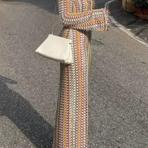 LANMREM Fashion Backless Women's Dress Lace Contrast Color Long Sleeves Slim Design Dresses 2024 New Summer Clothing 32C825