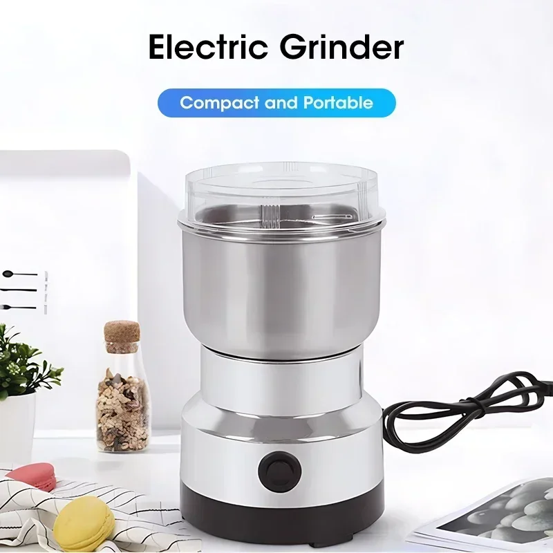 Electric Grinder Multifunctional Home Coffee Grinder Four Edged Blade Kitchen Cereal Nuts Beans Spices Grains Grinder Machine - Image 2