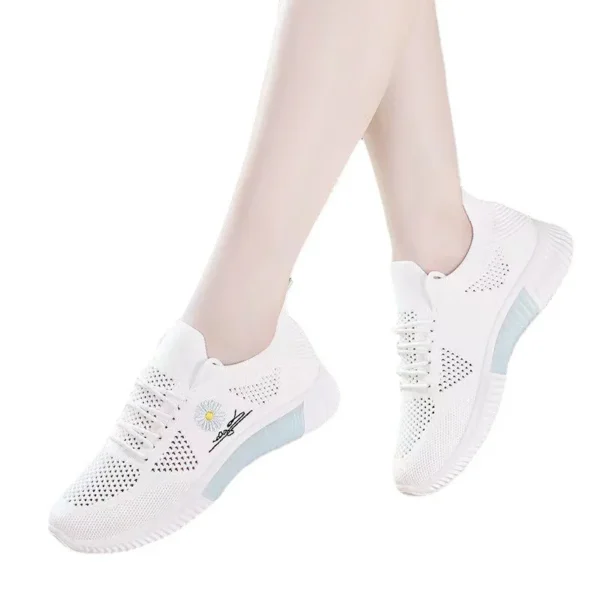 Women Casual Shoes Fashion Breathable Walking Mesh Flat Shoes Sneakers Women Gym Vulcanized Shoes White Female Footwear - Image 6