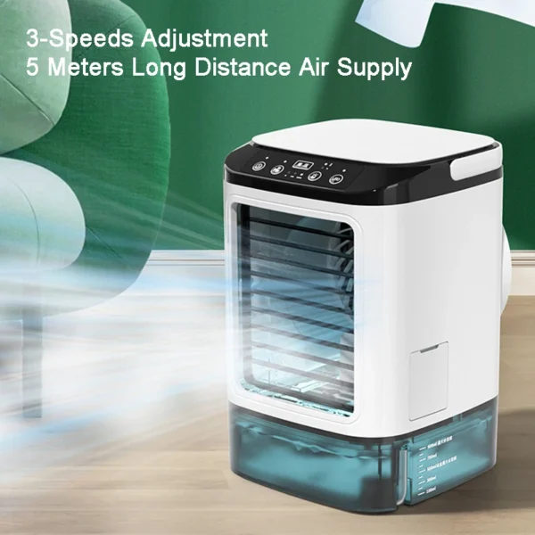 Desktop Air Conditioner Portable Fan Dual Spray Ultrasonic Atomization 3-Speed Mute Air Cooler Night Light Electric Fan for Home - Image 4