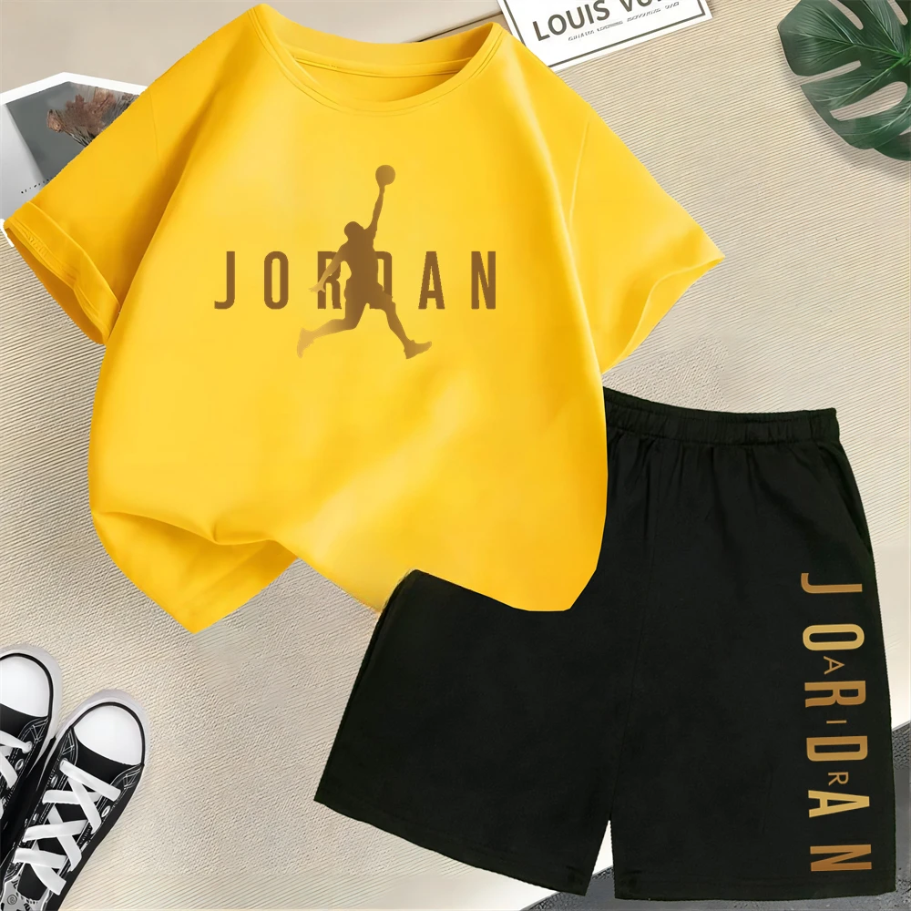 Summer Slam Dunk Master Pattern Printed Children Short Sleeve T-shirt + Shorts 2pcs Set Kids Boy Girl Fashion Clothing Sportsuit - Image 2