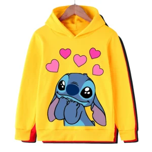 Cute Stitch Hoodies Sweatshirts Girls Clothes Hood Pullovers Children's Clothing Child Girl Tops Kids Spring Coats Boys Hoodie