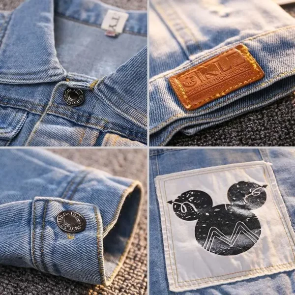 Mickey Denim Jacket For Boys Fashion Coats Children Clothing Autumn Baby Girls Clothes Outerwear Cartoon Jean Jackets Coat - Image 4