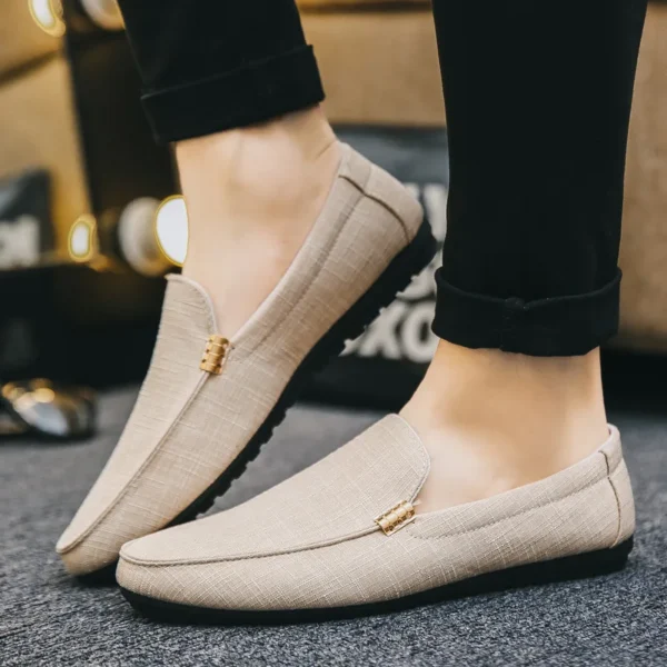 Men Casual Shoes Canvas Slip On Fashion Loafers for Male Luxury Dress Driving Shoes Formal Wedding Party Flats Plus Size - Image 2