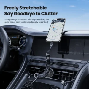 Toocki 100W 6A Spring Fast Charging Cable USB Type C Fast Charging Data Cord PD27W C-L/A-L Car Charger Cable For Iphone 16