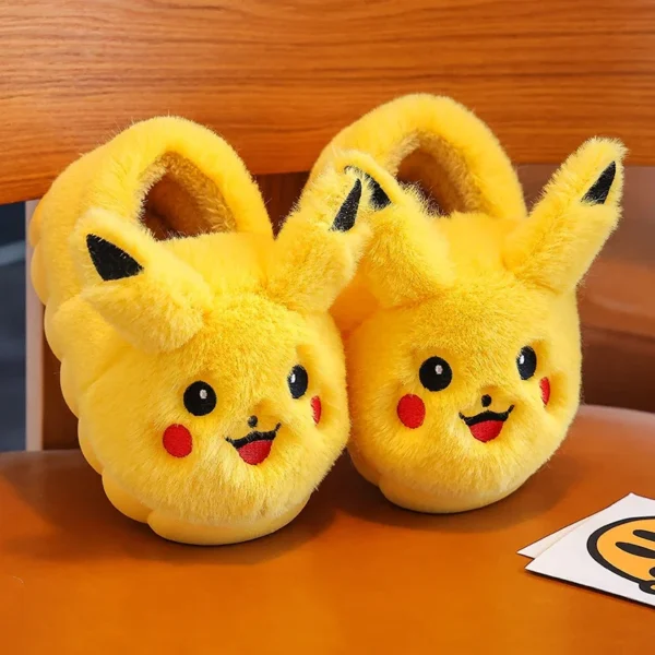 Cover Heel Children's Cute Cartoon Flat Plush Slippers Soft Sole Non-slip Winter Warm Baby Boys Girls Indoor Home Cotton Shoes - Image 3