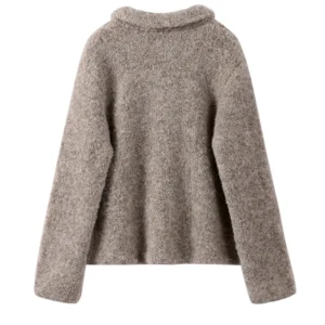Elegant Knit Women's Coat Flower Single Breasted Lapel Long Sleeve Female Coats 2024 Fashion Winter Slim Warm Lady Outwear