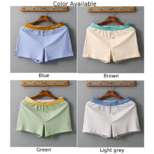 Men's Panties Cotton Solid Color Breathable Boxers Shorts Men Underwear Trunks Homewear Loose Boxer Shorts And Underpants