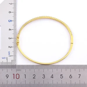 Nidin Top Quality Colorful White Color Cubic Zirconia Thin Bangles Bracelets for Women Wedding Elegant Jewelry Gifts Trendy