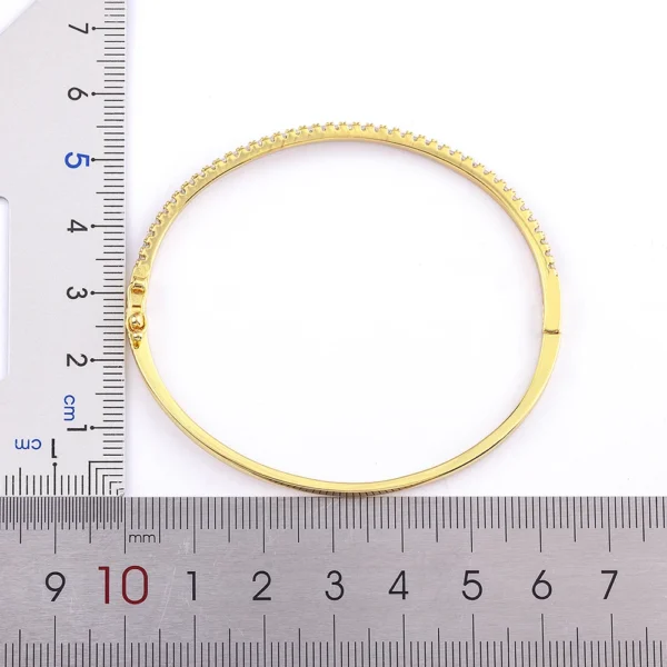 Nidin Top Quality Colorful White Color Cubic Zirconia Thin Bangles Bracelets for Women Wedding Elegant Jewelry Gifts Trendy - Image 2