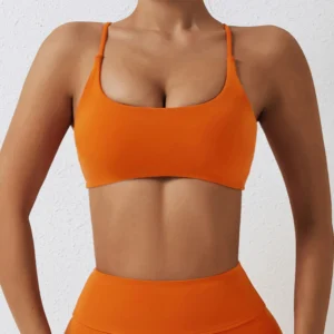 NCLAGEN Ladies Sports Bra Sexy Criss Cross Straps Back High Support Impact Yoga Underwear Running Fitness Gym Padded Bralette