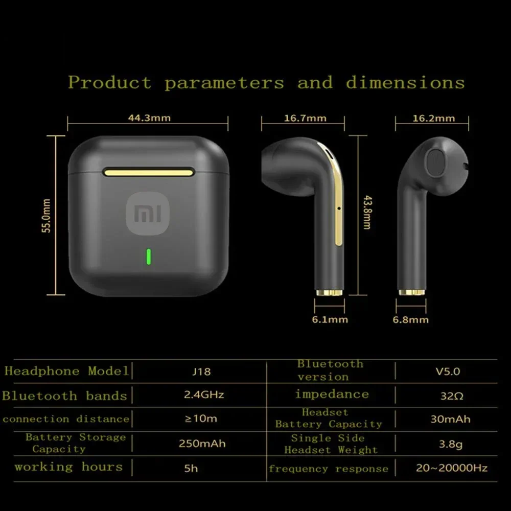 XIAOMI J18 True Wireless Earphone Noise Cancelling Headphone HiFI Stereo Game With Micr TWS In Ear Earbuds Waterproof Headset - Image 5