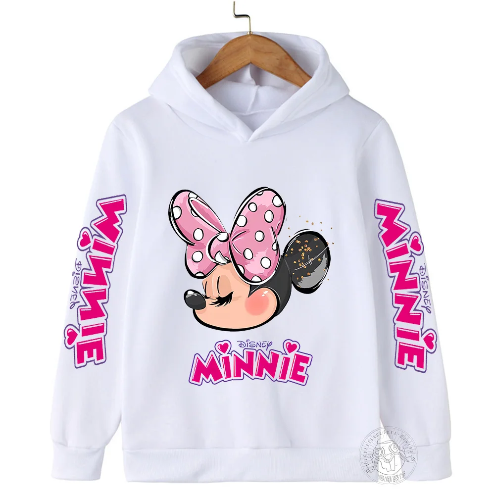 2023 Autumn/Winter Boys Minnie Warm Top 3-14 Year Old Children's Hoodie Girls Outdoor Sports Shirt - Image 5