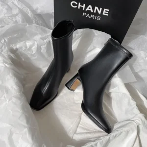 2024 New Vintage Brown Women Ankle Boots Fashion Elegant Square Toe Shoes Autumn Winter Thick Heel Women's Short Booties