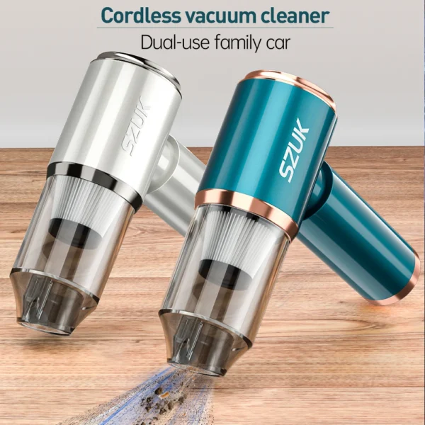 SZUK Mini Car Vacuum Cleaner Wireless Powerful Portable Cleaning Machine Handheld for Car Blow 2 In 1 Home Appliances - Image 5