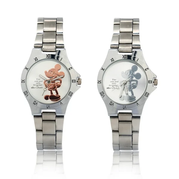 New Disney Mickey Mouse Minnie Gold Silver Watch Children's Boys Girls Watches Steel Students Quartz Adult Watch Birthday Gift - Image 3