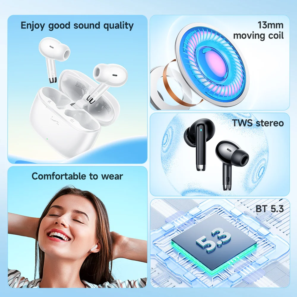 HOCO EQ2 True Wireless Bluetooth Earphones ANC Noise Reduction Bluetooth 5.3 Earbuds In-ear Headphones Wireless Earphones Choice - Image 2