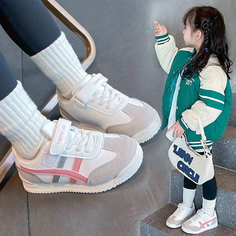 Children Sports Shoes Non-slip Soft Sole Shoes Kids Running Sneakers Comfort Hook and Loop Sneakers Breathable Athletic Shoes - Image 3