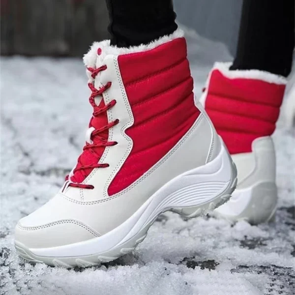 Women Boots Waterproof Heels Boots For Winter 2023 Tren Platform Ankle Boots Keep Warm Snow Shoes Plush Outdoor Short Boots - Image 5