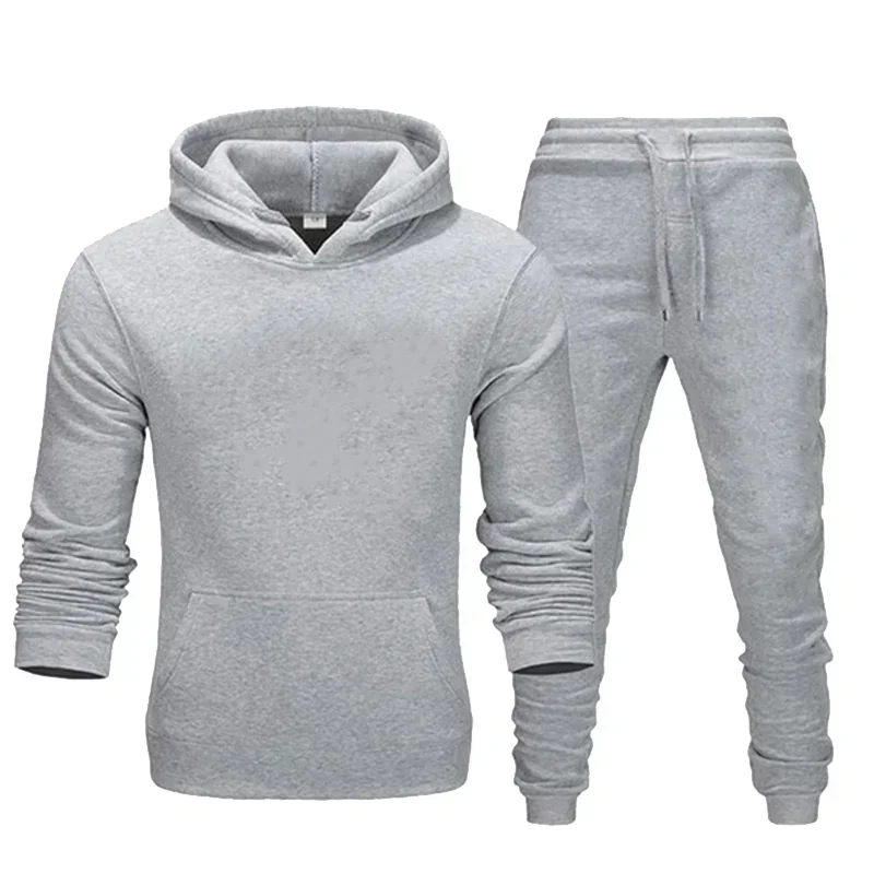 Basic Men/Women 2Pcs/Sets Sweatshirt Hoodies Pants 2024 Male Gyms Fitness Tops Joggers Sportswear Tracksuits - Image 4