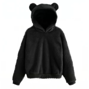 Autumn Winter Women's Hoodies Winter Women Long Sleeve Rabbit Ear Hood Sweatshirt Cute Plush Warm Casual Hoodie Tops