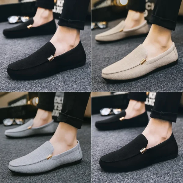 Men Casual Shoes Canvas Slip On Fashion Loafers for Male Luxury Dress Driving Shoes Formal Wedding Party Flats Plus Size - Image 4