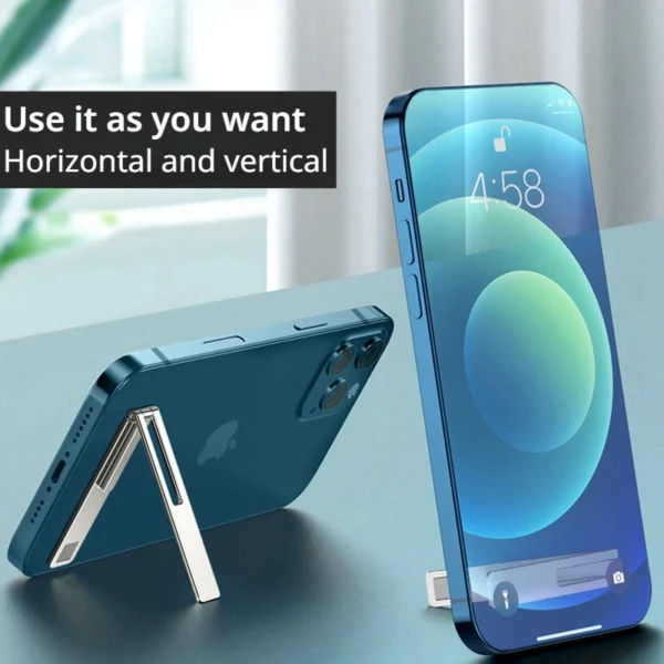 Magnetic Ultra Thin Foldable Mobile Phone Holder Bracket Metal Alloy Desktop Cell Phone Stands Universal Phone Support Kickstand - Image 4