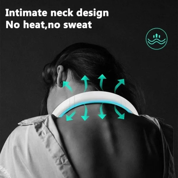 New Mini Neck Fan Portable Bladeless Hanging Neck 1200mAh Rechargeable Air Cooler 3 Speed Mini Summer Sports Fans - Image 2