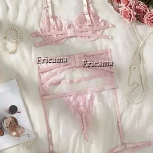 Lace Sexy Lingerie Transparent Hot Porno Lace Erotic Underwear Sexy Bra Set And Garter Lingerie Sexy Hot Erotic Sleepwear