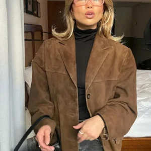 Women Suede Jackets Loose Lapel Single Breasted Long Sleeves Pockets Blazer Coats Female 2024 Autumn Fashion New in Outwear