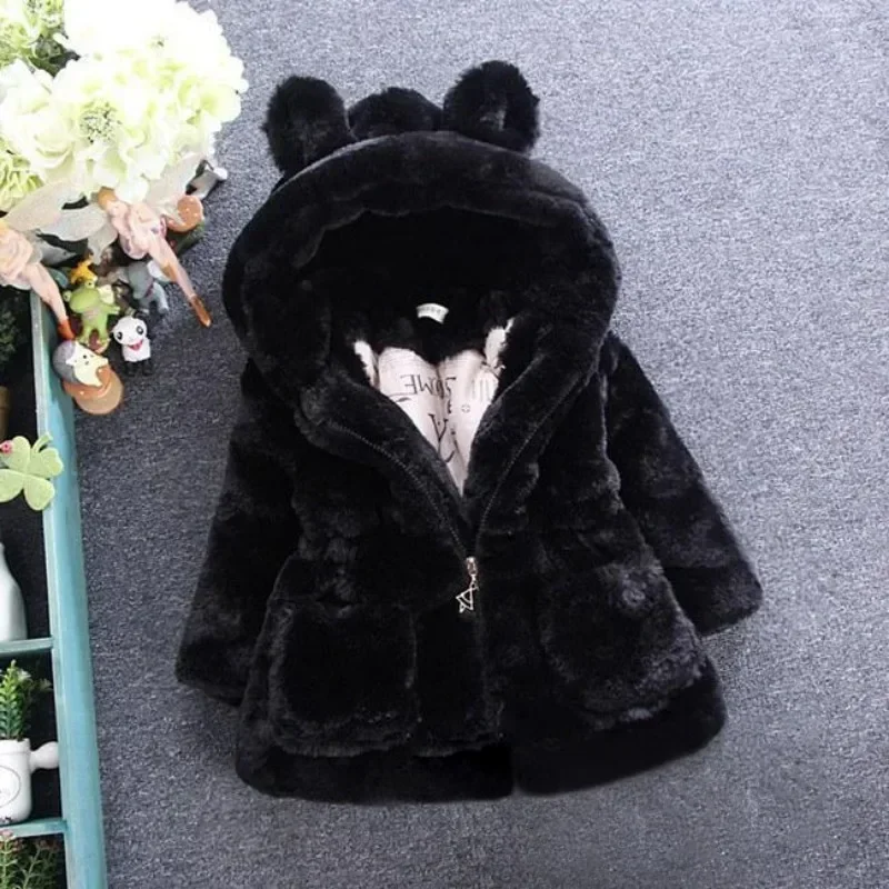 Baby Girls Warm Winter Coats Thick Faux Fur Fashion Kids Hooded Jacket Coat for Girl Outerwear Children Clothing 2 3 4 6 7 Years - Image 4