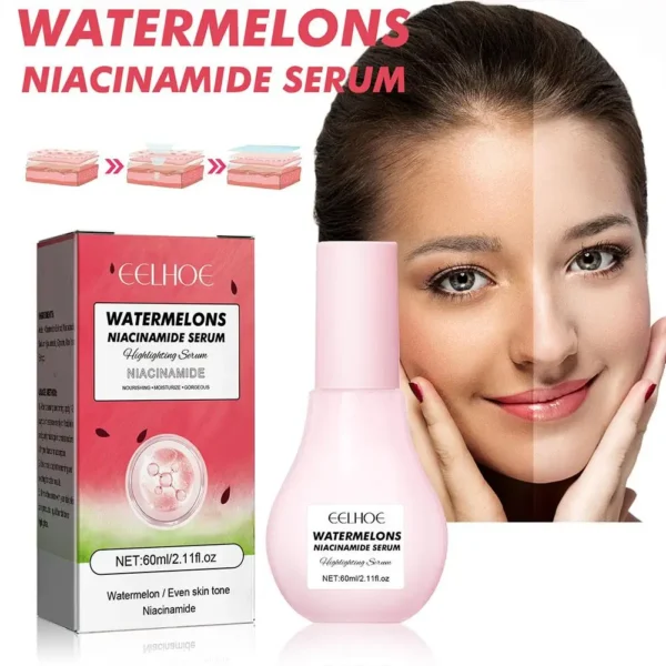 Watermelon Glow Niacinamide Moisturize Serum,Moisturizing Facial Serum W/ Hyaluronic Acid Vitamin E,Hydrating Brighten Skincare