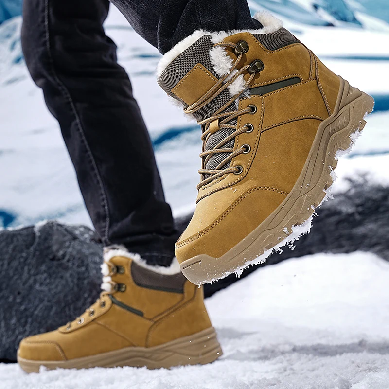 Men's Winter Snow Boots Waterproof Leather Sports Super Warm Men's Boots Outdoor Men's Hiking Boots Work Travel Shoes Size 39-48 - Image 6