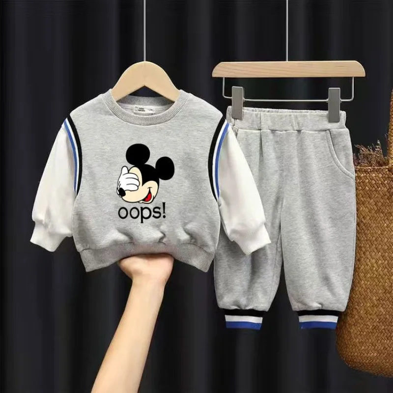 Disney Autumn Children's Clothing Sets Cute Cartoon Mickey Print Boys Sweatshirt and Pants 2 Piece Kids Long Sleeved Tracksuits - Image 4