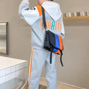Autumn Children Boy Clothes Set Kid Letter Printed Zip Baseball Jacket Coat and Pants 2pcs Suit Teenage Long Sleeve Tracksuits